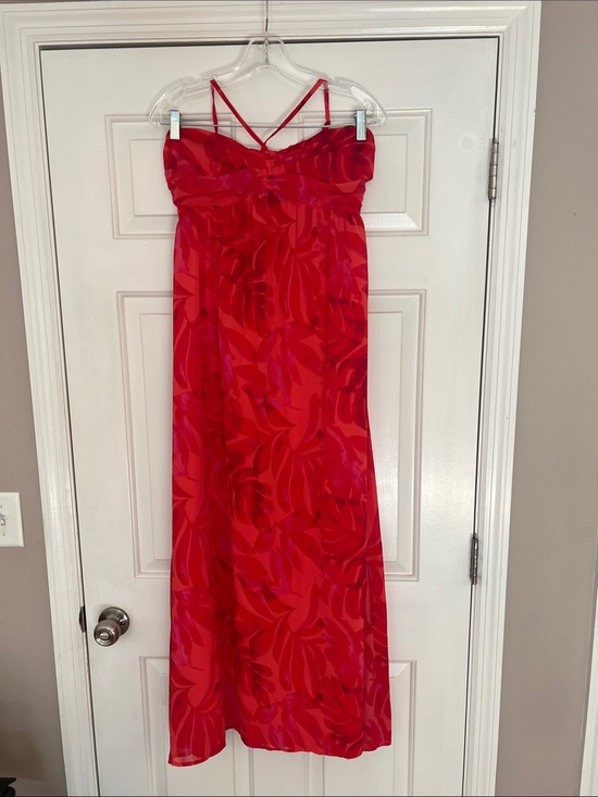 Vici Dresses & Skirts - Vici Red Floral Print Maxi Dress with Spaghetti Straps